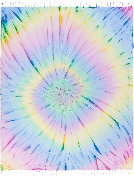 Sand Cloud Extra Large Turkish Beach Towel - Sand Free - 100% Organic Turkish Cotton Yarn - Quick Dry Towel for Beach, Picnic Blanket or Throw - As Seen on Shark Tank - Tie Dye (Wanderlust)