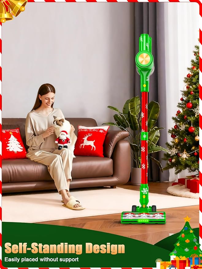 Cordless Vacuum Cleaner, 46Kpa//500W/55Mins Vacuum Cleaners for Home, Self-Standing Stick Vacuum, LED Display & Anti-Tangle, Lightweight Rechargeable Vacuum for Carpet, Floor