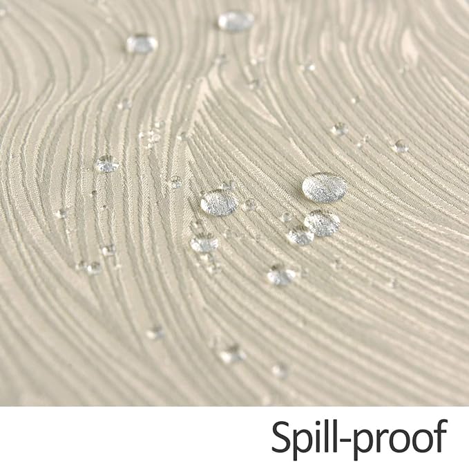 maxmill Jacquard Table Cloth Swirl Pattern Spillproof Wrinkle Resistant Heavy Weight Soft Tablecloth for Kitchen Dinning Tabletop Outdoor Picnic Rectangle 52 x 70 Inch Beige
