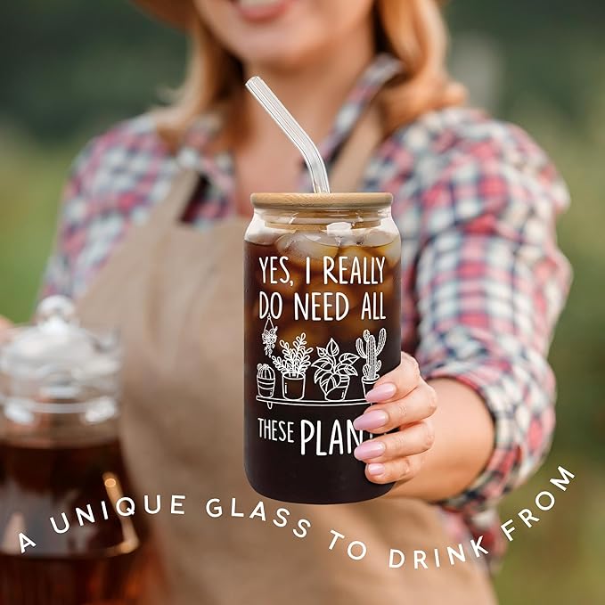 Pawzity Gifts for Plant Lovers - Plant Lover Gifts - Christmas Gift for Plants Lovers - Plants Lover Ideas for Women - Gardening Gift Ideas - 16 Oz Can Glass