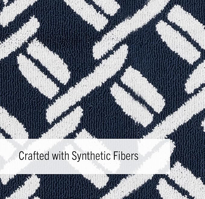 Nautica – Runner Rug | Indoor Runners for Hallways and Entry Rugs| Non-Slip and Non-Skid Entry and Kitchen Door Mat| Machine Washable Entryway Carpet Rugs |26” x 60” |Chain Navy