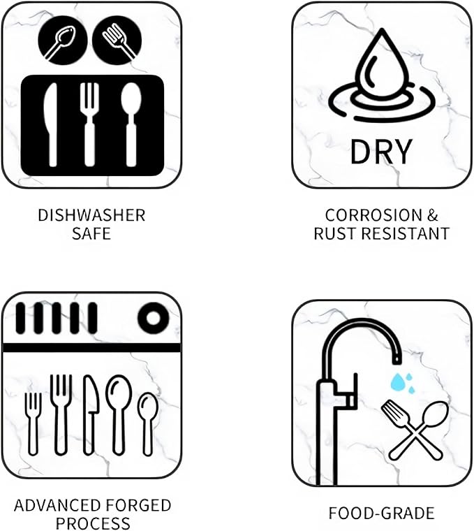 40-Piece Gold Silverware Set, Rectangular Flatware Set for 8, Matte Stainless Steel Cutlery Set, Food-Grade Utensils Set, for Home Kitchen Restaurant, Dishwasher Safe