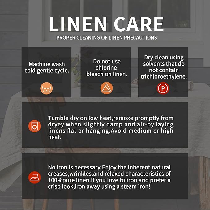 EVERLY 100% Pure Linen Round Tablecloths 108Inch Round Machine Washable Tablecloth for Thanksgiving,Decorative Halloween,Buffet Parties,Picnic,Events,Weddings and Restaurants-Natural Linen