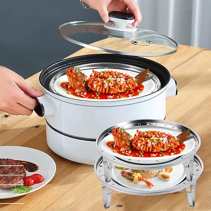 Steamer Rack for Cooking,18/8 Stainless Steel Steaming Rack,8.7 Inch Steam Tray with Removable Legs for Steamer Cookware Baking Instant Pressure Cooker Multi-functional Steamer Basket