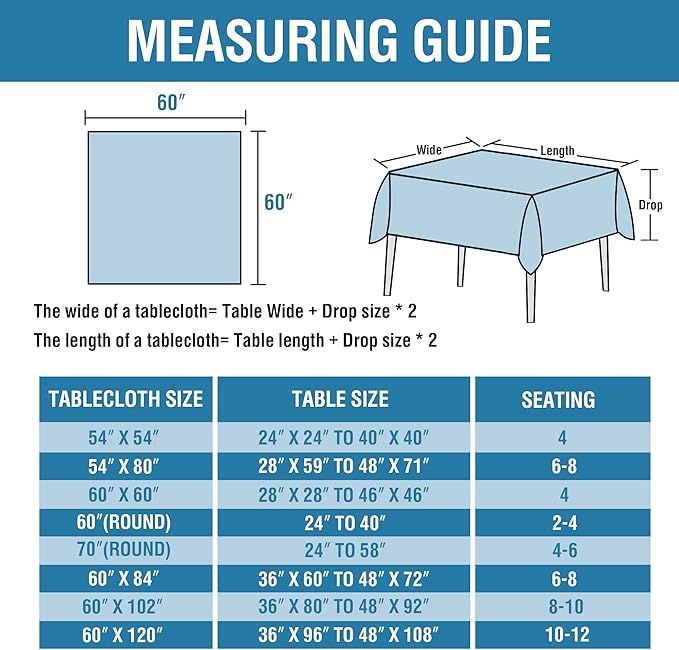 H.VERSAILTEX Linen Textured Tablecloth 60 x 60 Waterproof Decorative Table Cloth Spill-Proof Linen Look Cover for Party Table Extra Soft and Thick Fabric Wrinkle Free, Heather Sand
