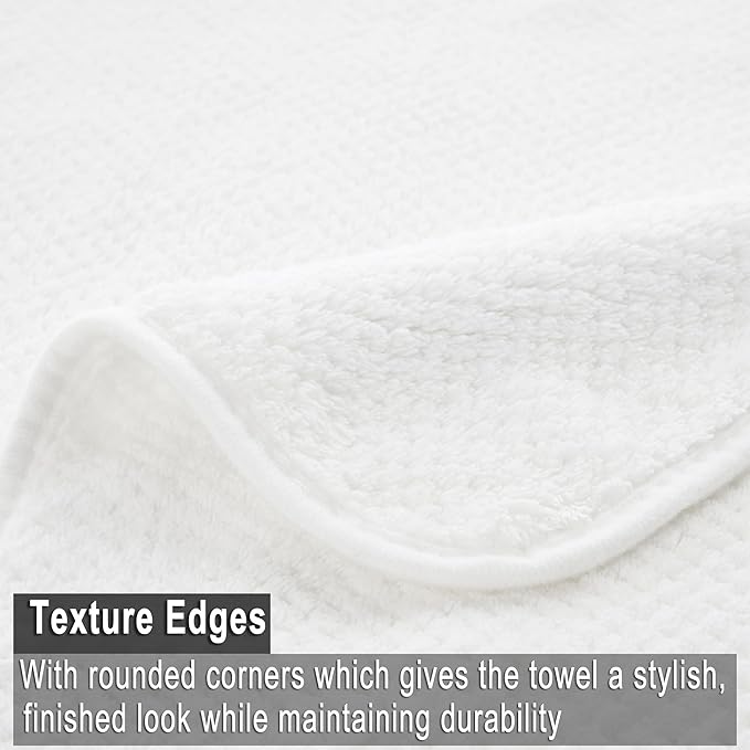 Large Bath Towels Set 30x60 Inches Super Soft Absorbent Quick Dry Luxury Microfiber Shower Towels for Bathroom -White, Pack of 3