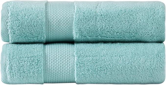 BAGNO MILANO Turkish Towels, Ultra Soft, Plush Luxury Turkih Cotton Bath Towels, Quick Dry Towel Set Made in Turkey (Mint Green, 2 Pcs Bath Towel Set)