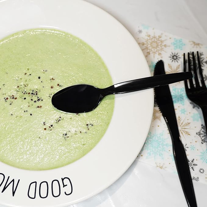 POSATE Disposable Forks, Plastic Forks, Pack of 100, Black, Disposable Utensils for Party Supply