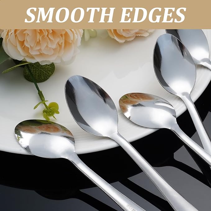 120 PCS Dinner Spoons Set - Windsor Stainless Steel Dinner Spoon 7.1 Inch with Dishwasher Safe Dessert Spoons, Metal Dessert Spoon, Silverware for Home, Kitchen or Restaurant