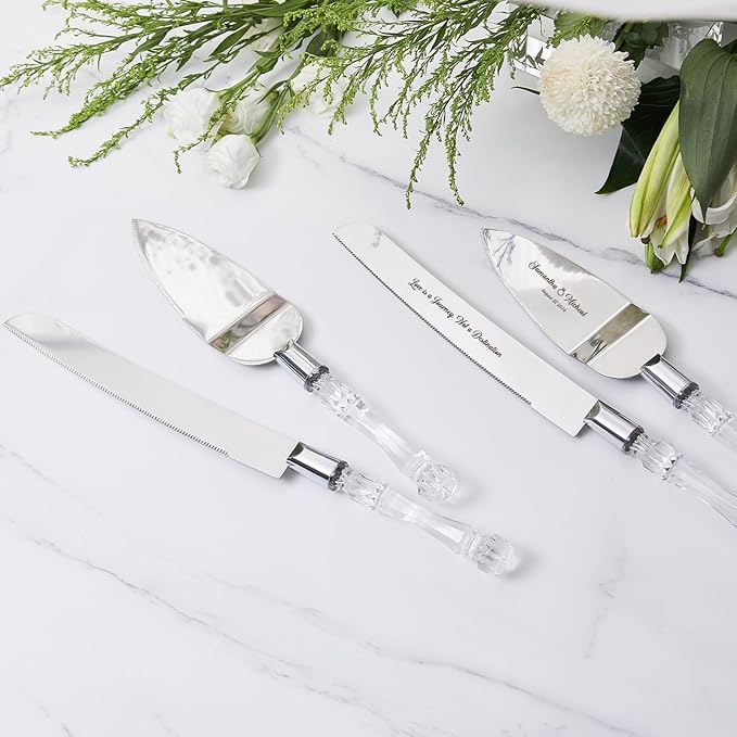 AW BRIDAL Personalized Cake Cutting Set for Wedding, Stainless Steel Wedding Cake Knife Set Wedding Anniversary Engagement Gifts for Couples//DK001CPP67//