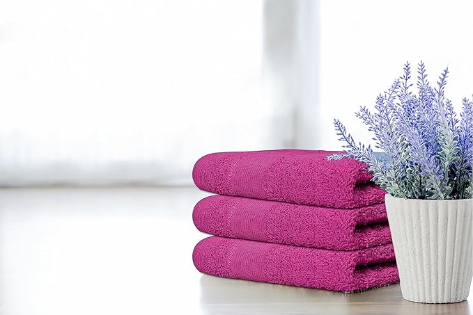 Premium Wash Cloths Pack of 12 (13" x 13") 100% Ring Spun Cotton | Luxury Washcloths | Ultra Soft Face Towels | Highly Absorbent Wash Cloths for face (Dark Pink)