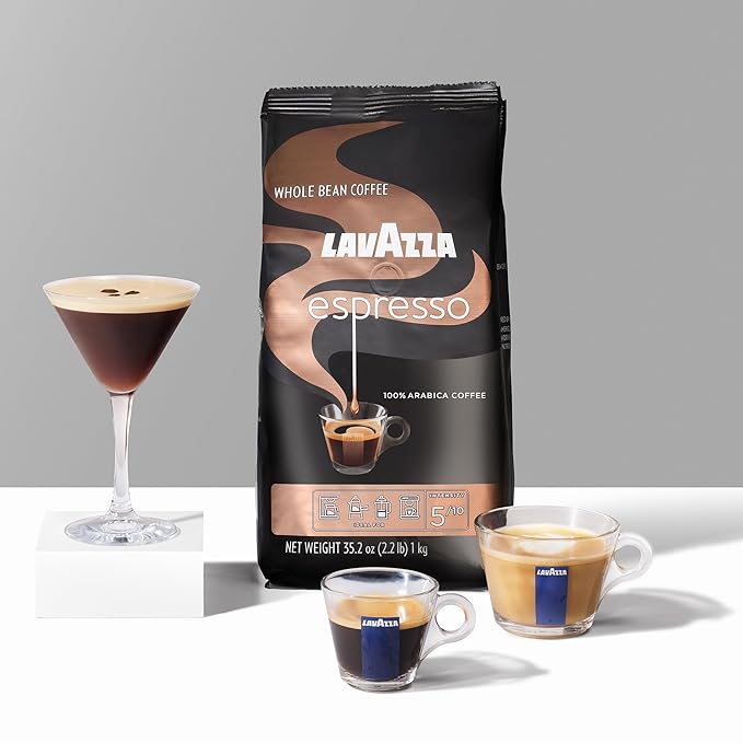 Lavazza Espresso Whole Bean Coffee, Medium Roast, 100% Arabica, 2.2 lb Bag (Pack of 2)