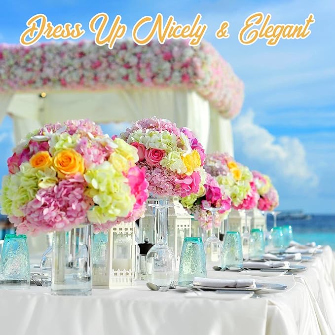 BRILLMAX 8 Pack White Tablecloths for 6 Foot Rectangle Tables 60 x 102 Inch - 6ft Rectangular Bulk Linen Polyester Fabric Washable Cloth Cover for Wedding Reception Banquet Birthday Party