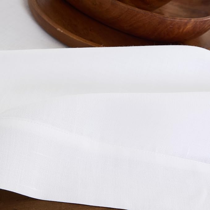Solino Home White Linen Tablecloth 60 x 144 Inch - 100% Pure Linen Table Cloth for Rectangle Tables - Fete, Machine Washable Tablecloth for Winter, Valentines, Holiday, New Year
