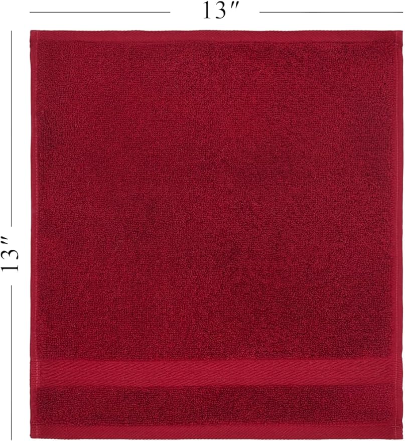 Ozdilek 6-Piece Bath Towel Set, 2 Bath, 2 Hand, 2 Wash, 100% Cotton Turkish Towels, 2 Bath Towels (30x60/550 GSM), 2 Hand Towels (16x30/575 GSM), 2 Washcloths (13x13/600 GSM) (Brick Red)