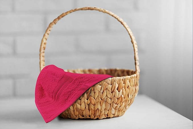 Premium Hand Towels Pack of 6 (16" x 30”) 100% Combed Ring Spun Cotton | Highly Absorbent Hand Towels Set | Ultra Soft for Home, Gym & Spa (Raspberry)