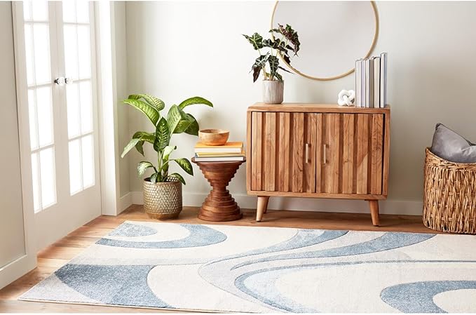 Home Dynamix Tribeca Slade Modern Area Rug, Abstract Blue 6'7"x9'10"