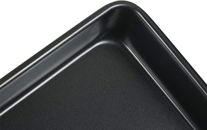 11 Inch Baking Sheets Pan Nonstick Set of 2, Walooza 2-inch Deep Baking Trays, 11X9 Inch Cookie Sheet Replacement Toaster Oven Tray, Non Toxic & Heavy Duty & Easy Clean