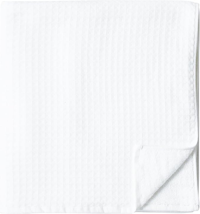 UCHINO Waffle Twist Cotton Weave Bath Towel for Bathroom Lightweight Absorbent Quick Dry Honeycomb Texture Solid Terry Loop Reverse 30" x 60", 1 Bath Towel, Grey