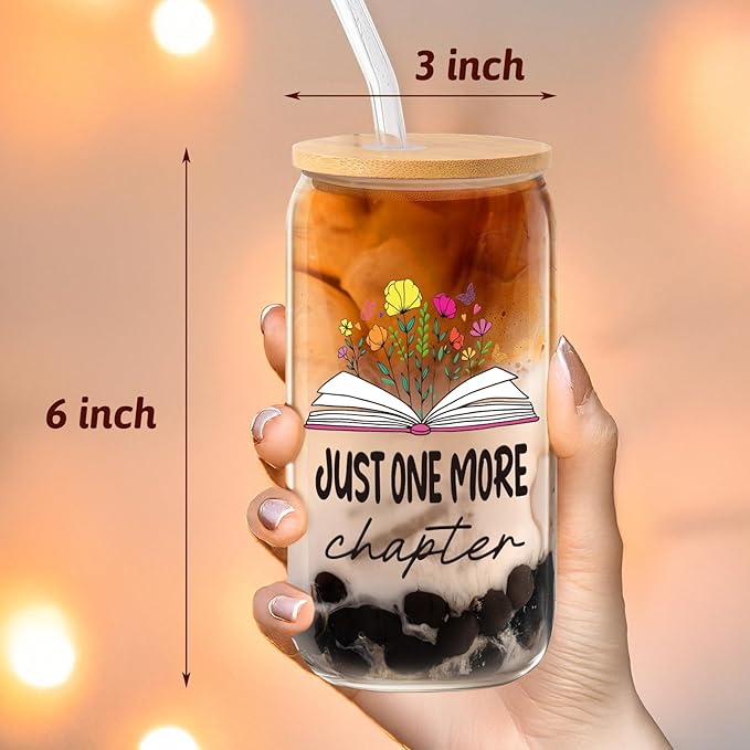 Christmas Gifts For Readers Book Lovers Birthday Gift For Bookworms, Book Club Gifts Nerd Friends Librarian Appreciation 16 Oz Coffee Glass