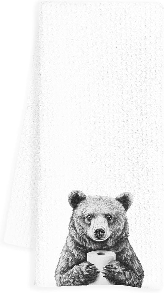 Bear Hand Towels for Bathroom, Bears Bathroom Hand Towels, Bear Bathroom Decor, Funny Hand Towels, Bear Bathroom Decor, Bear Gifts for Bear Lovers Women, 16x24 Inch