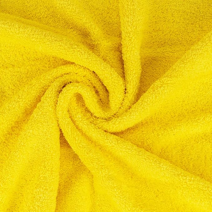 CASA COPENHAGEN Solitaire 6 Pieces Towel Set- Butter Yellow, 600 GSM 2 Bath Towel 2 Hand Towel 2 Washcloth, Designed in Denmark Made of Soft Egyptian Cotton for Bathroom, Kitchen & Shower