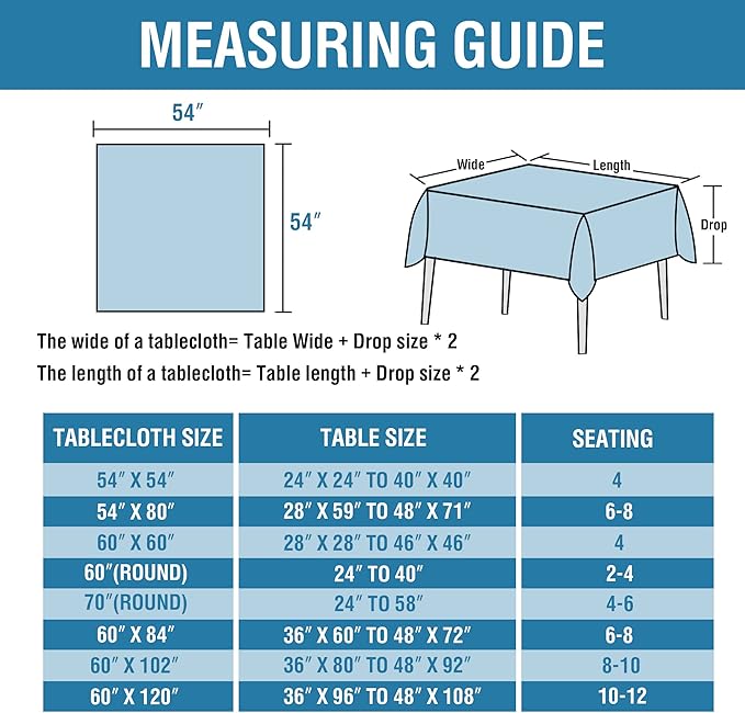 H.VERSAILTEX Linen Textured Tablecloth 54 x 54 Waterproof Decorative Table Cloth Spill-Proof Linen Look Cover for Party Table Extra Soft and Thick Fabric Wrinkle Free, Heather Sand