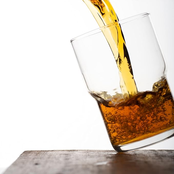 LEMONSODA Stackable Iced Coffee Glasses Set of 6, 48-15 and 21oz Drinking Glasses for Lattes, Tea, Coffee, and Water (15oz, Set of 6)