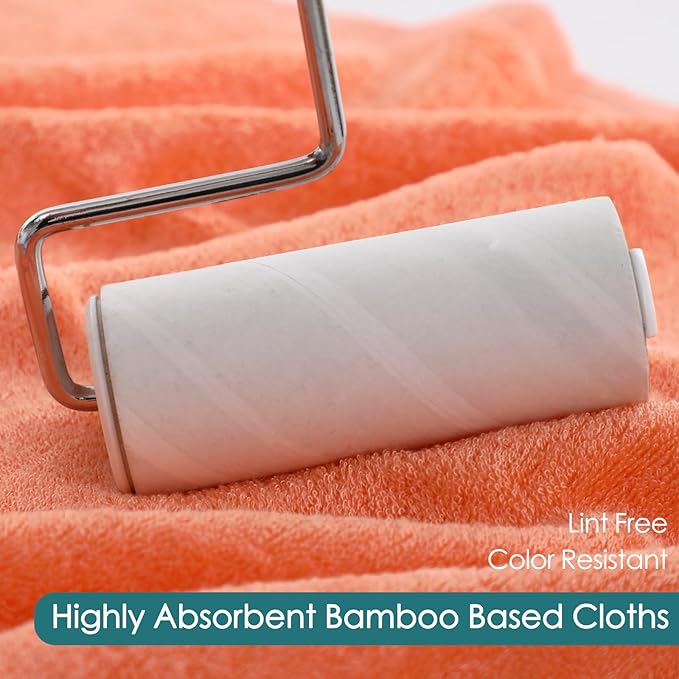 Face Towels 6 Pack, Extra Large 13x13 inch Orange Wash Cloths for Face and Body, Super Soft and Absorbent Bath Washcloths on Sensitive Skin, Easy to Clean Quick Dry Facial Cleaning Cloths with Loop