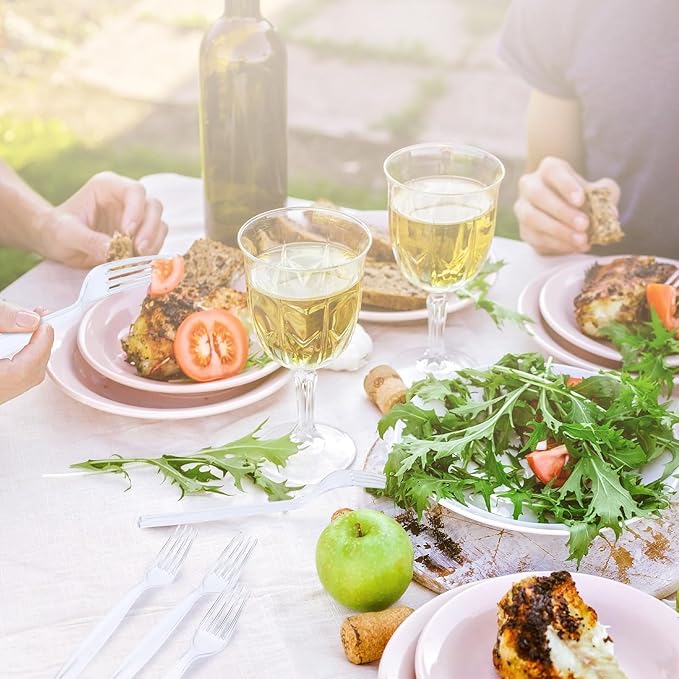 SACATR 360 Count Plastic Forks Heavy Duty, Plastic Silverware Clear Forks, Premium Disposable Forks Bulk, BPA-Free, Heat Resistant, Suitable for Parties, Events and Everyday Use