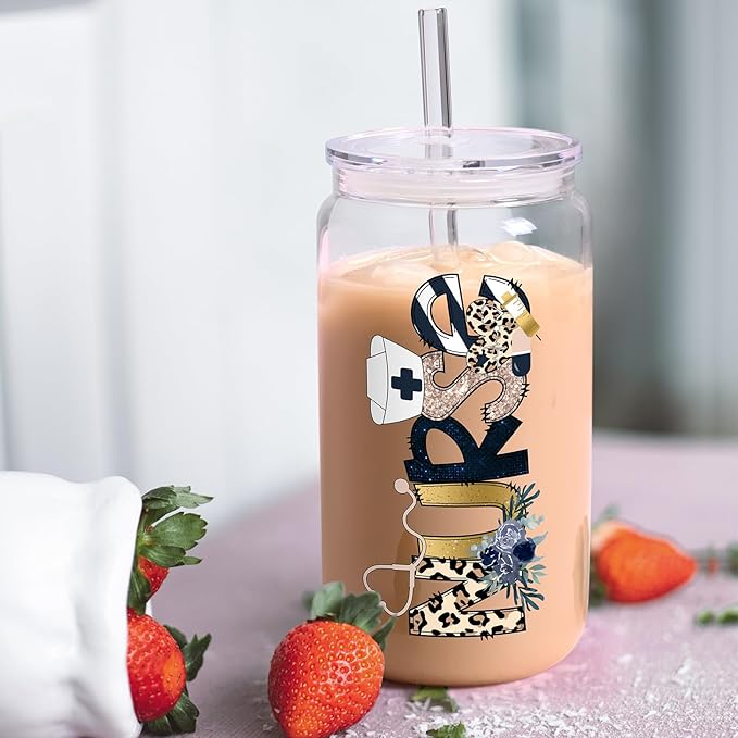 LiqCool Nurse Gifts: Women & Student Nurses, Practitioners & Graduation - 16 Oz Glass Can