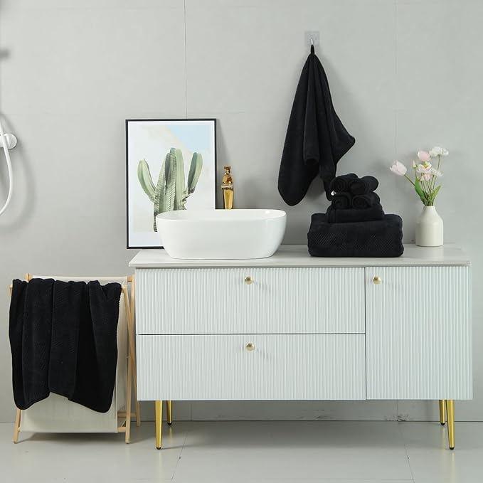 2 Pack 40"x 80" Extra Large Bath Towel Sheet Set, Oversized Bath Sheet Towels for Adults Soft Highly Absorbent Quick Dry Towels Set for Bathroom Hotel Spa Black