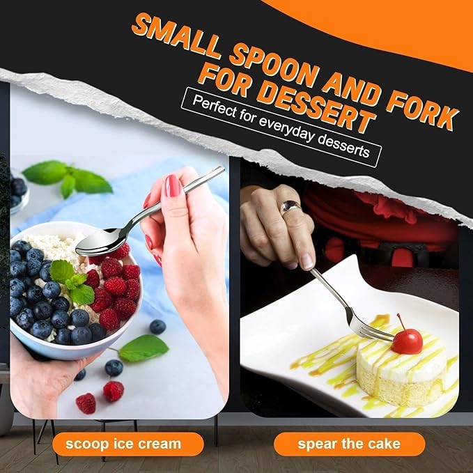 SSGP Silverware Set for 4, 20 Piece Heavy Duty Stainless Steel Serving Flatware Utensils Set, Mirror Finish, Elegant & Durable, Modern Design Dishwasher Safe Cutlery Set for Home Wedding Housewarming