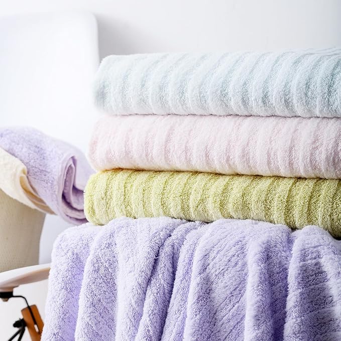 Vie Triomphe Facial Towels Washcloth (Pink+Purple+Yellow+Blue) Luxury Hand Towels for Bathroom,100% Cotton Quick Dry Absorbent Soft Hand Towel Set 13.38 * 31.49 Inch Wash Clothes;