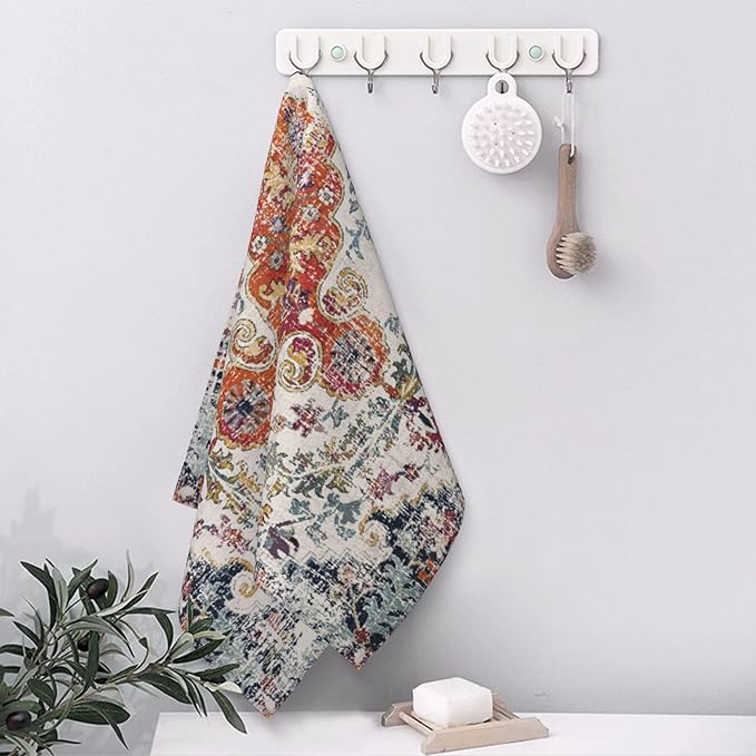 Hand Towels Set of 2 Turkish Carpet Towels for Bathroom Soft Absorbent Decorative Hand Bath Towels Dish Towels for Kitchen Sports Gym Yoga Home Decor 14 x 28 in