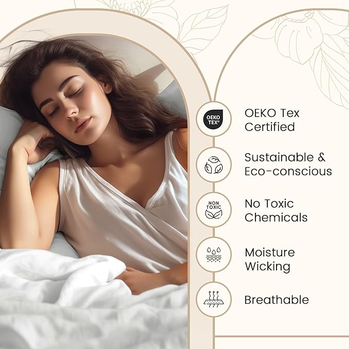 100% Egyptian Cotton Twin Sheets Set, 800TC Sateen Weave 3 PC Twin Bed Sheets, Fully Elasticated Sheet & Pillowcase Sets, Soft & Comfy No lint Machine Washable Fade Resistant- White