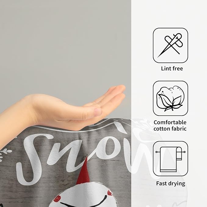 Imiss Snowman Hand Towels Set of 2 Winter Bathroom Towel Xmas Snowflake Kitchen Towels 14.4 x 28.3 Inch for Christmas Winter Holiday Decor