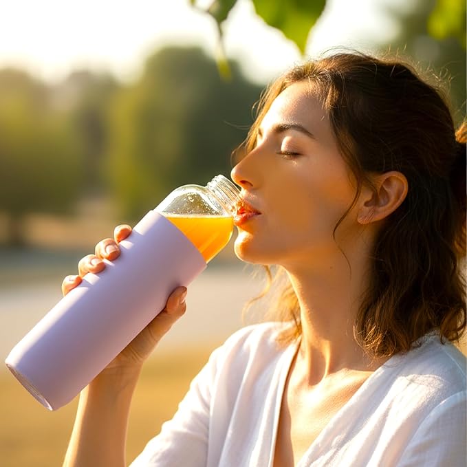 32 oz Glass Water Bottles with Lids and Silicone Sleeve, Reusable Juice Bottles with Stainless Steel Leak Proof Cap, Beverage Storage Containers for Juicing & Water, BPA Free Set of 3