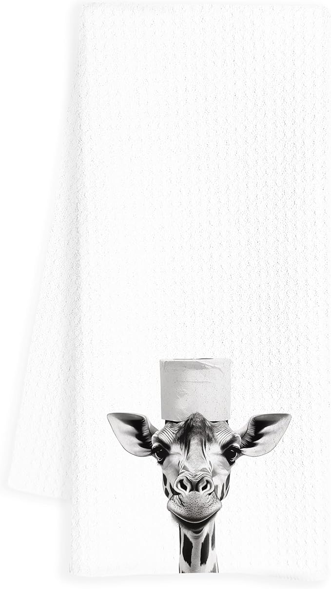 Giraffe Bathroom Hand Towels, Funny Giraffe Hand Towels Bathroom Decor, Giraffes Gifts for Women, 16x24 Inch