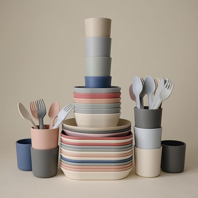 mushie Dinnerware Cups For Kids | Made in Denmark, Set of 2 (Dusty Rose)