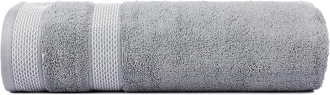 CASA COPENHAGEN Solitaire Mix 6 Pieces Towel Set- Grey Violet + Dusty Blue, 600 GSM 2Bath Towel 2Hand Towel 2Washcloth, Designed in Denmark Made of Soft Egyptian Cotton for Bathroom, Kitchen & Shower