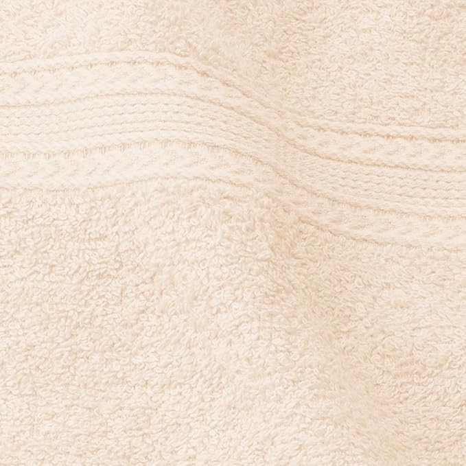 Superior Eco-Friendly Cotton 6-Piece Hand Towel Set, Small Towels for Spa, Resort, Hotel, Guest Bath, Kitchen, Quick Dry, Soft, Bathroom Accessories, Home and Apartment Essentials, Ivory