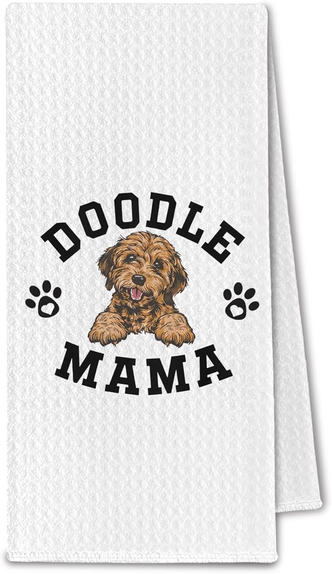 Golden Doodle Kitchen Towels, Dog Mama Golden Doodle Gifts for Women & Dogs Moms, Dog Lover Gifts Decorative Hand Towels for Bathroom, 16x24 Inch