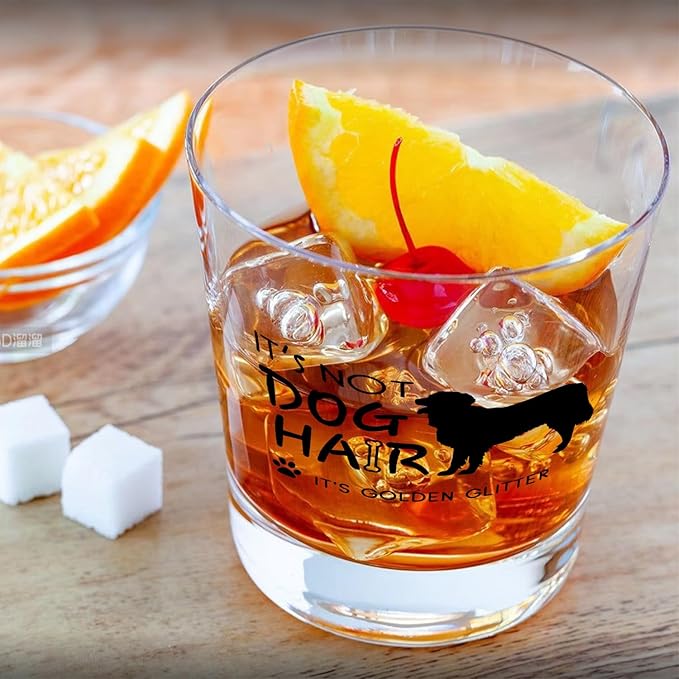 Golden Retriever Gifts Whiskey Glasses 10 oz, Gifts for Golden Retriever Lovers, Funny Dog Old Fashioned Rocks Glasses Cup for Women Men Drinking Scotch Bourbon Liquor