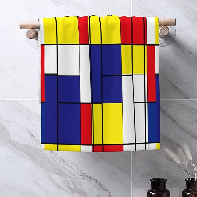 Abstract Geometric Hand Towel,Abstract Modern Hand Bath Towels Set of 2 Dish Towels Soft Absorbent Decorative Hand Towels for Bathroom Kitchen Yoga Home Decor 14 x 28 in