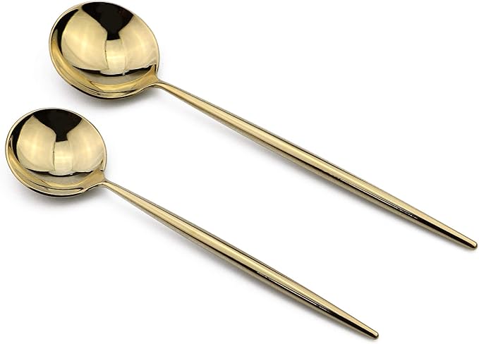 20-Pieces 18/10 Stainless Steel Silverware Set, Colorful Mirror Polishing Gold Flatware Set, Kitchen Knife Fork Spoon Utensils, Service for 4