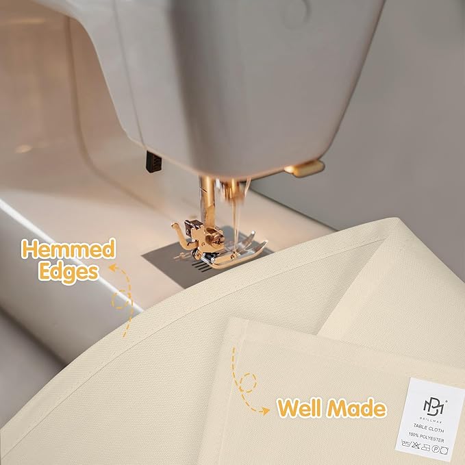 BRILLMAX 8 Pack Beige Tablecloths for 8 Foot Rectangle Tables 60 x 126 Inch - 8ft Rectangular Bulk Linen Polyester Fabric Washable Cloth Cover for Wedding Reception Banquet Birthday Party