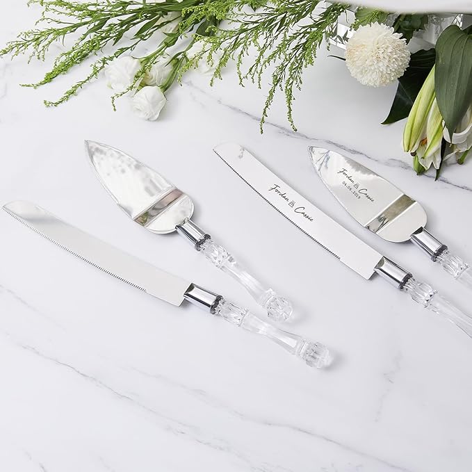 AW BRIDAL Personalized Cake Cutting Set for Wedding, Wedding Cake Knife Set for Reception, Anniversary Party, Engagement Party//DK001CPP41//