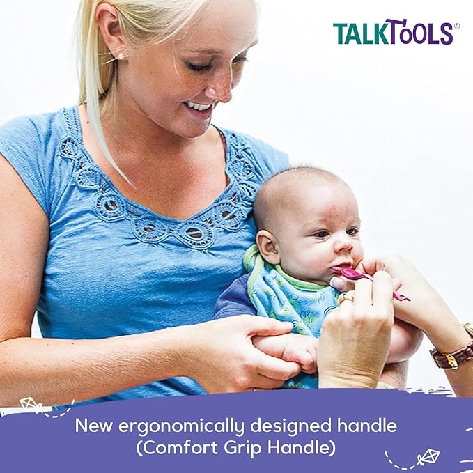 TalkTools Bumpy Magenta Spoons | Provides oral awareness during feeding | Encourages lip closure | Normalize acceptance of foods with a variety of textures - 12 Pack