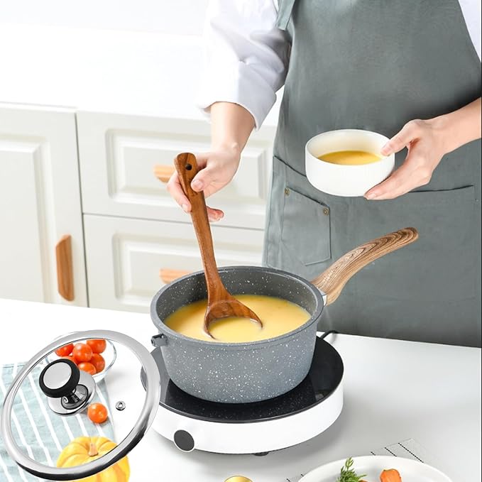 Woogim 7 Inch Pan Lid for Frying Pan Wok Pot Skillet,4mm Clear Tempered Glass Lid with Non-Slip Silicone Handle,Wide - Edge Heat Locking,Pot Cover Kitchen Cooking Necessity